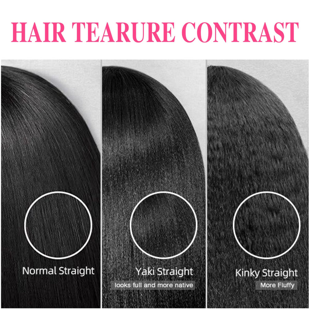Tahikie Yaki Straight Raw Hair Invisible Clip In Hair Extensions 100% Real Human Hair Clip Ins For Black Women Daily Waer