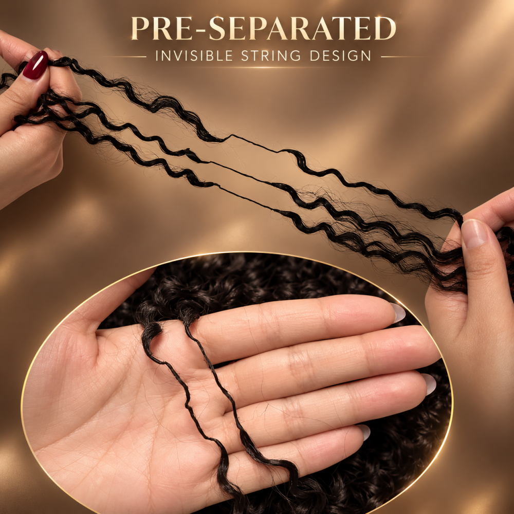 Feather Crochet Burmese Curly Human Hair Extensions Lightweight Fluffy Natural Look Crochet Hair Pre-Separated 50g/Pack Reusable