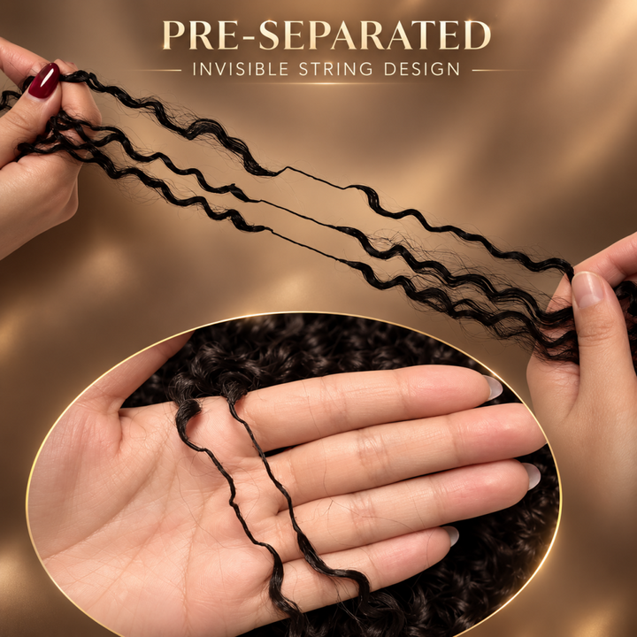 Feather Crochet Burmese Curly Human Hair Extensions Lightweight Fluffy Natural Look Crochet Hair Pre-Separated 50g/Pack Reusable