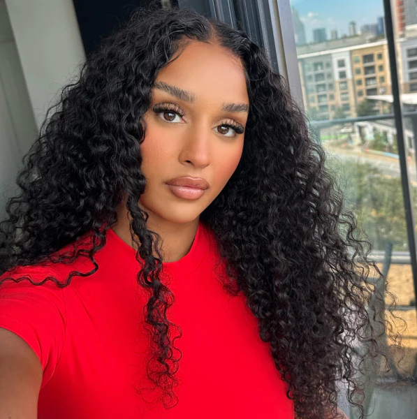 Tahikie V Part Water Wave Glueless No Leave Out 100% Human Hair Wig With Invisi Drawstring