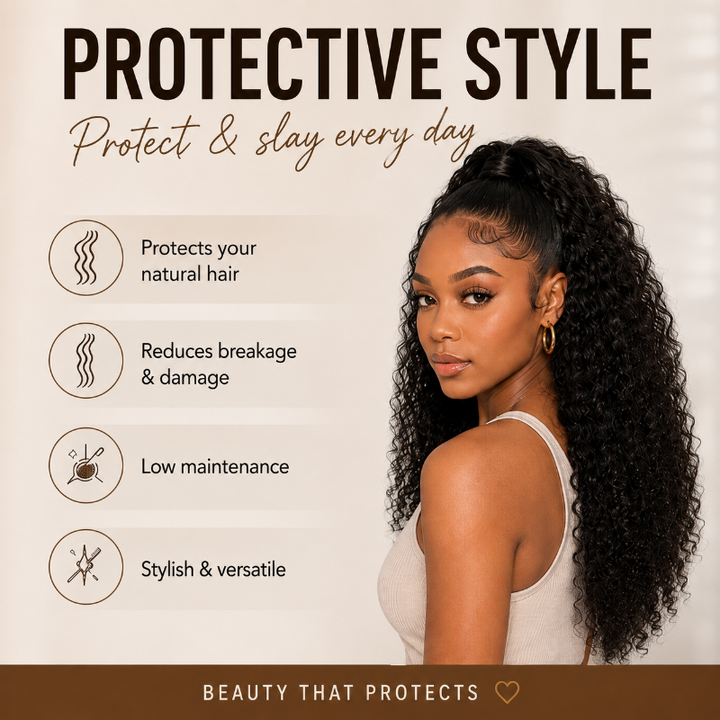 Tahikie Wear &amp; Go Burmese Curly Half Wig Human Hair Wig- Natural Blend Glueless Human Hair Half Wig for Black Women