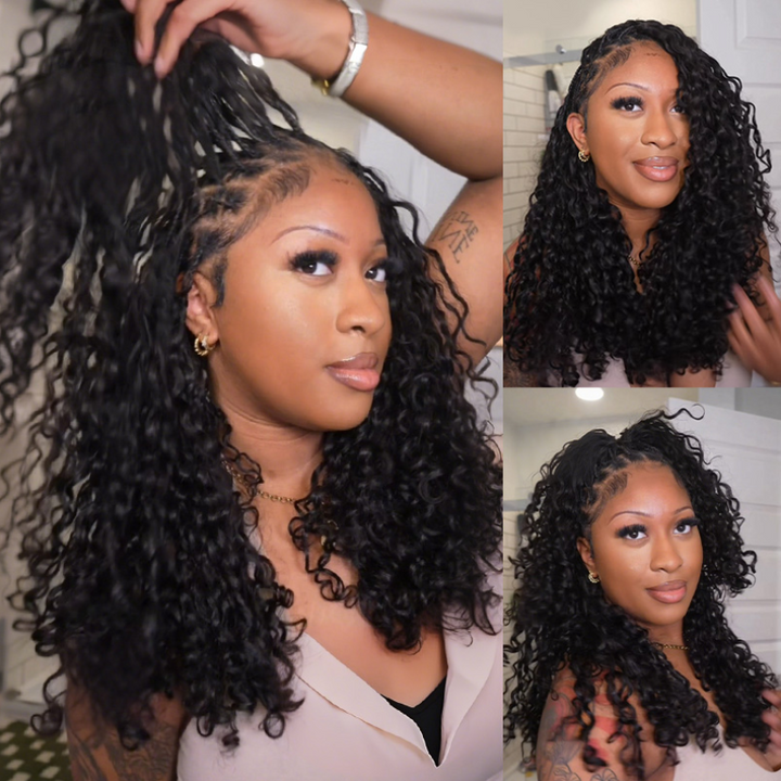 Feather Crochet Burmese Curly Human Hair Extensions Lightweight Fluffy Natural Look Crochet Hair