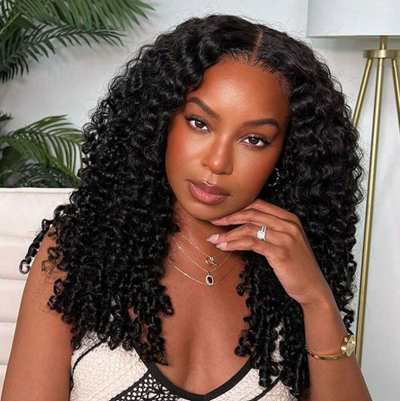 Feather Crochet Burmese Curly Human Hair Extensions Lightweight Fluffy Natural Look Crochet Hair