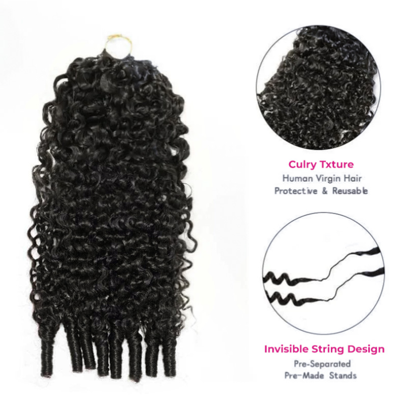Feather Crochet Burmese Curly Human Hair Extensions Lightweight Fluffy Natural Look Crochet Hair