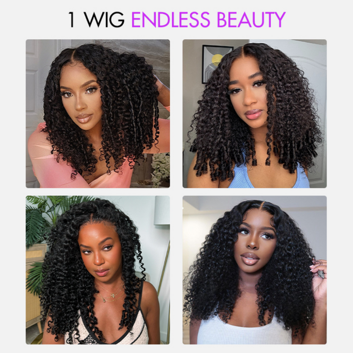Tahikie Burmese Curly 360 Lace Frontal Wig Sung Fit Drawstring Human Hair Wig