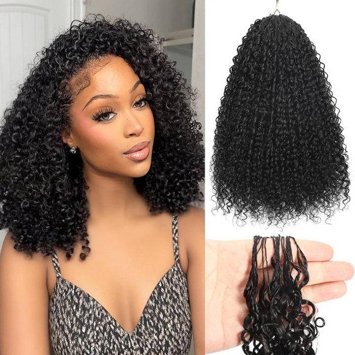 Feather Crochet Curly Wave Human Hair Extensions Lightweight Fluffy Natural Look Crochet Hair