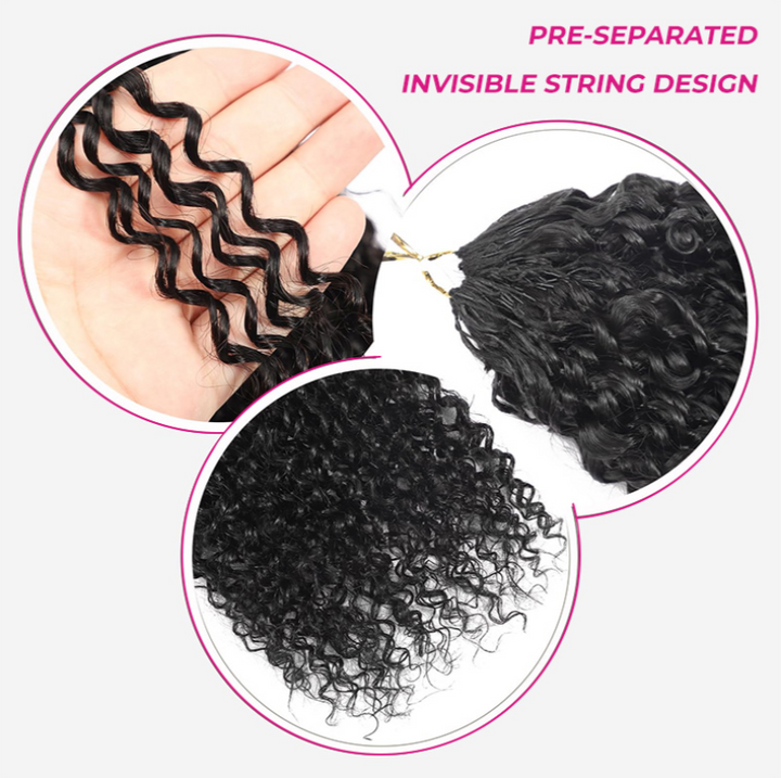 Feather Crochet Curly Wave Human Hair Extensions Lightweight Fluffy Natural Look Crochet Hair