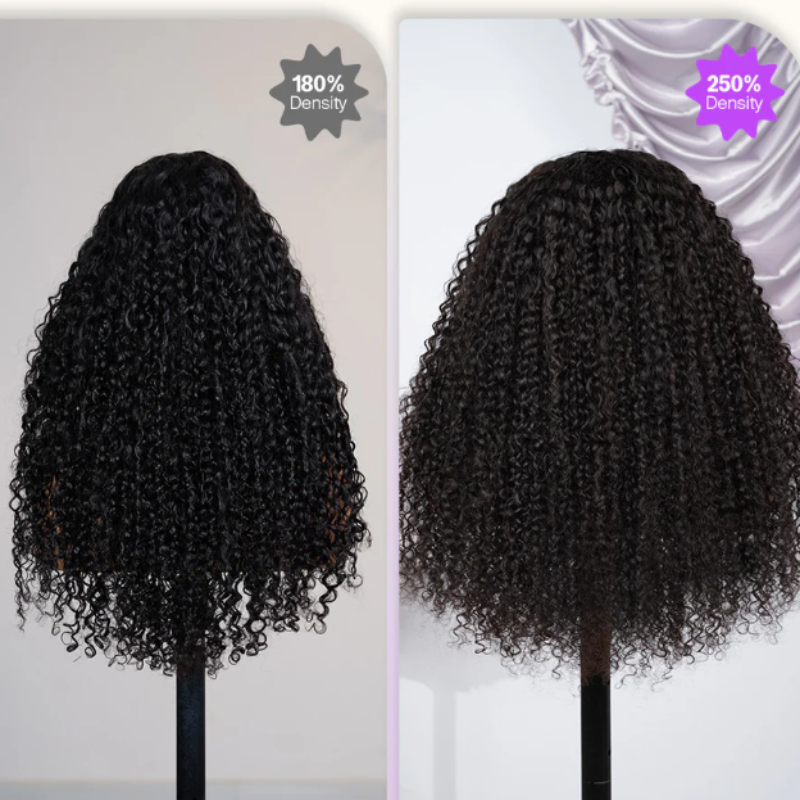 Tahikie Deep Wave 360 Lace Frontal Wig Sung Fit Drawstring Human Hair Wig