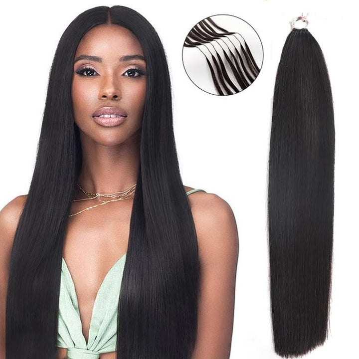 Feather Crochet Straight Human Hair Extensions Lightweight Fluffy Natural Look Crochet Hair